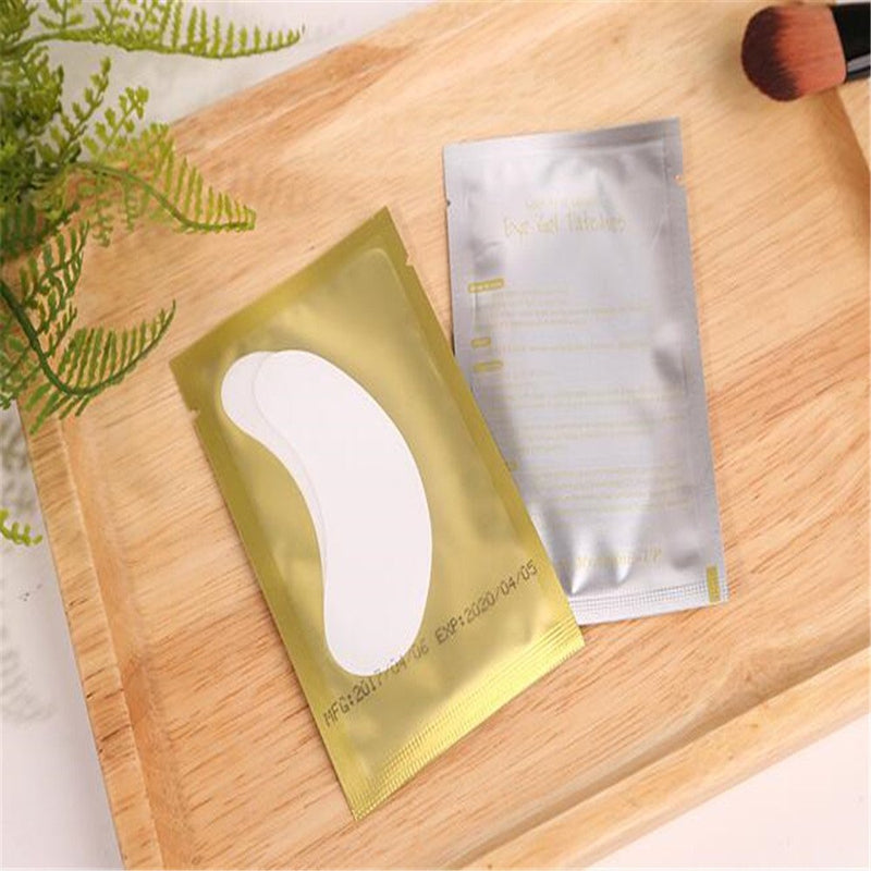 100 Pairs Set，Eye Gel Patches,Under Eye Pads Lint Free Lash Extension Eye Gel Patches for Eyelash Extension Eye Mask Beauty Tool (gold) - BeesActive Australia