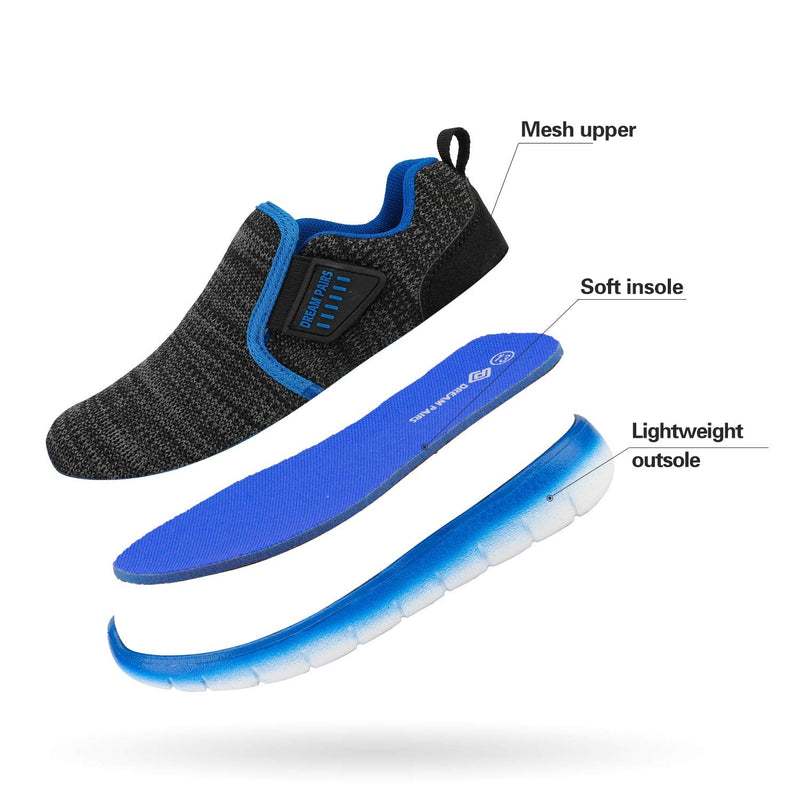 DREAM PAIRS Boys Girls Breathable Sneakers Running Shoes 6 Big Kid Black/Grey/Royal - BeesActive Australia