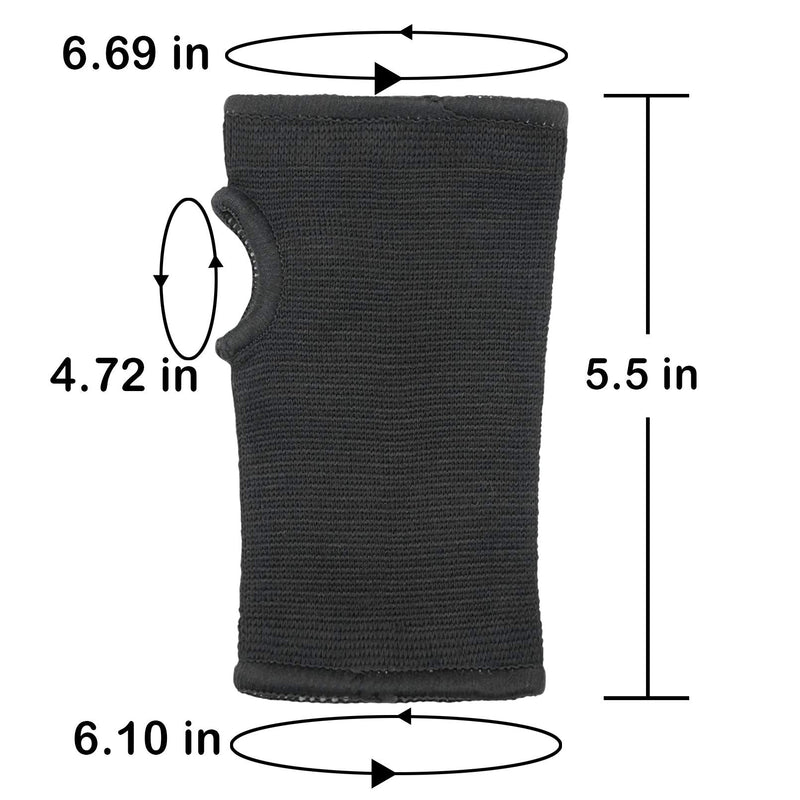Luwint Kids Hand Wrap - Knitted Palm Sleeve Wrist Brace Hand Protection Support for 7-14 Years, 1 Pair Black - BeesActive Australia