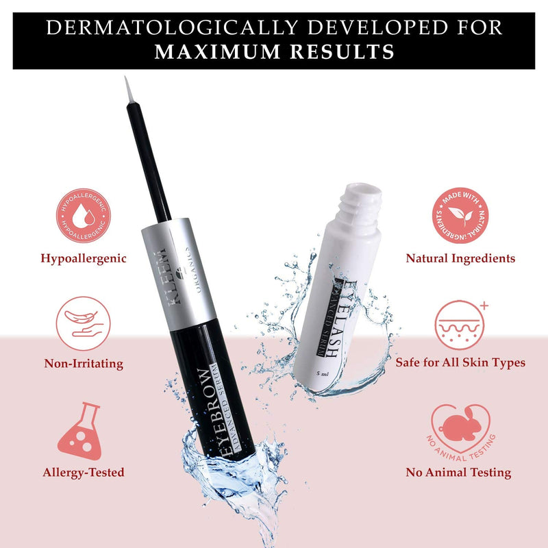 2-in-1 Eyelash Growth Serum & Eyebrow Growth Serum for Longer, Fuller Lashes & Brows - Natural & Organic Lash Growth Serum and Eyebrow Hair Growth Enhancer - Day and Night Lash Boost Serum - 0.34 oz - BeesActive Australia