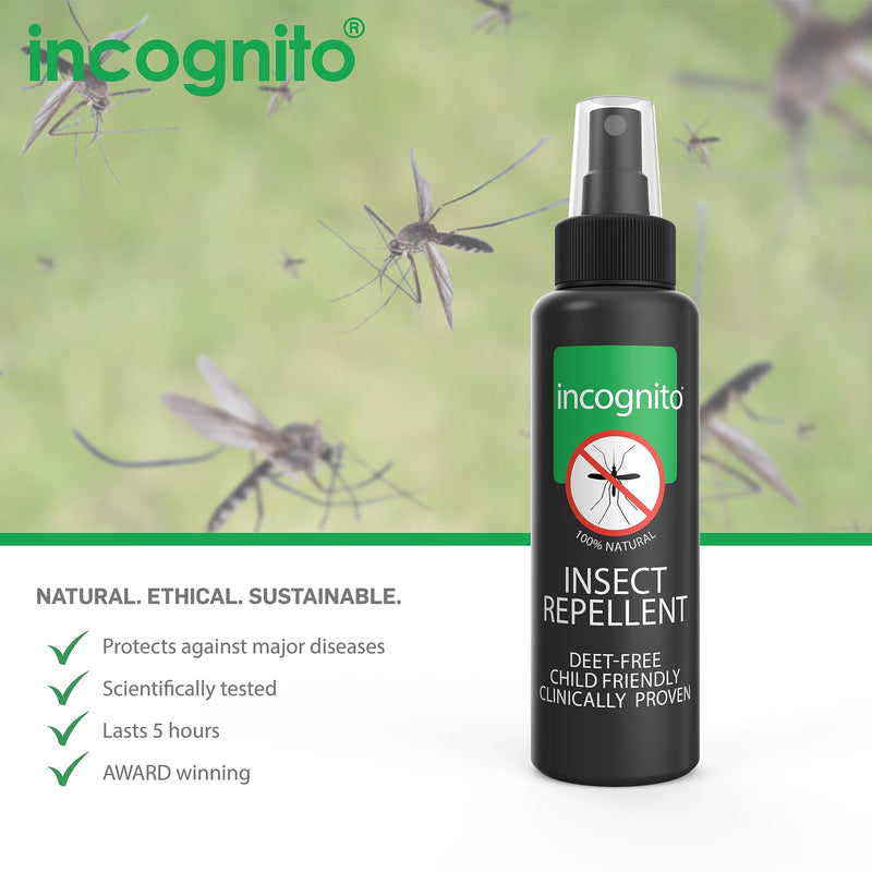 Incognito Insect Repellent Spray 50ml | Travel-Sized Natural DEET free formula | Protects For Up To 7 Hours | Shields from a wide range of biting insects | Travel Friendly Organic Mosquito Repellent 50 ml (Pack of 1) - BeesActive Australia