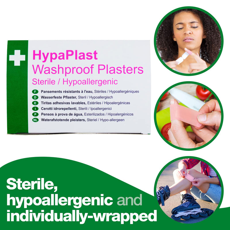 Safety First Aid Group HypaPlast Pink Washproof, Assorted (100) Sterile Hypoallergenic Assorted (100) - BeesActive Australia