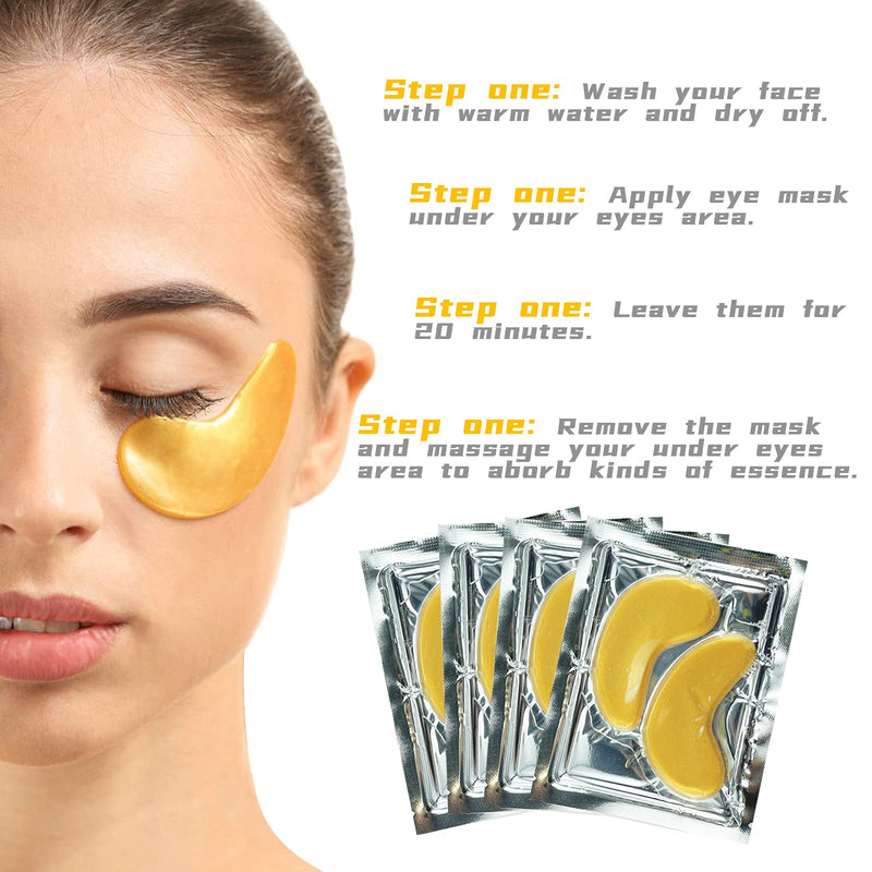 Adofect 30 Pairs 24K Gold Eye Mask Collagen Eye Mask, Under Eye Gel Pads, Under Eye Mask Gel Patches for Deep Moisturizing, Wrinkle, Eye Bags, Dark Circles & Puffiness, Refresh Your Eyes, Gold - BeesActive Australia