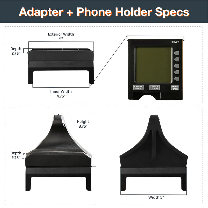 Smartphone Cradle Designed for Concept 2 Rowing Machine PM3 Monitor, PM4 Monitor, Silicone Phone Holder with Adapter Compatible with Concept2 Pm3 and Pm4 Monitors… Black - BeesActive Australia