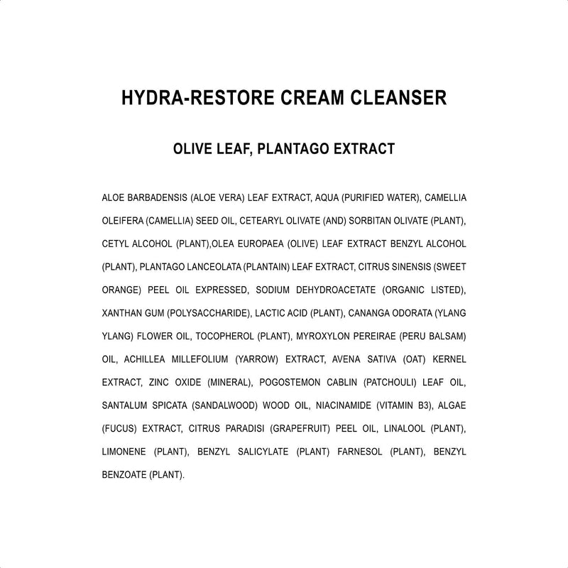 Grown Alchemist Hydra-Restore Cream Cleanser - Olive Leaf & Plantago Extract - Gentle Face Wash, Clean Skincare (100ml / 3.34oz) - BeesActive Australia