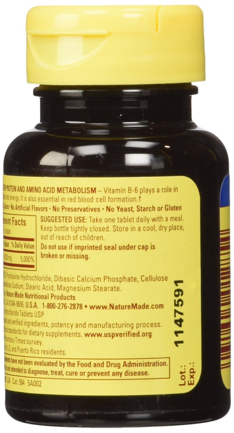 Nature Made Vitamin B-6 100 Mg, Tablets, 100-Count (Pack of 2) - BeesActive Australia