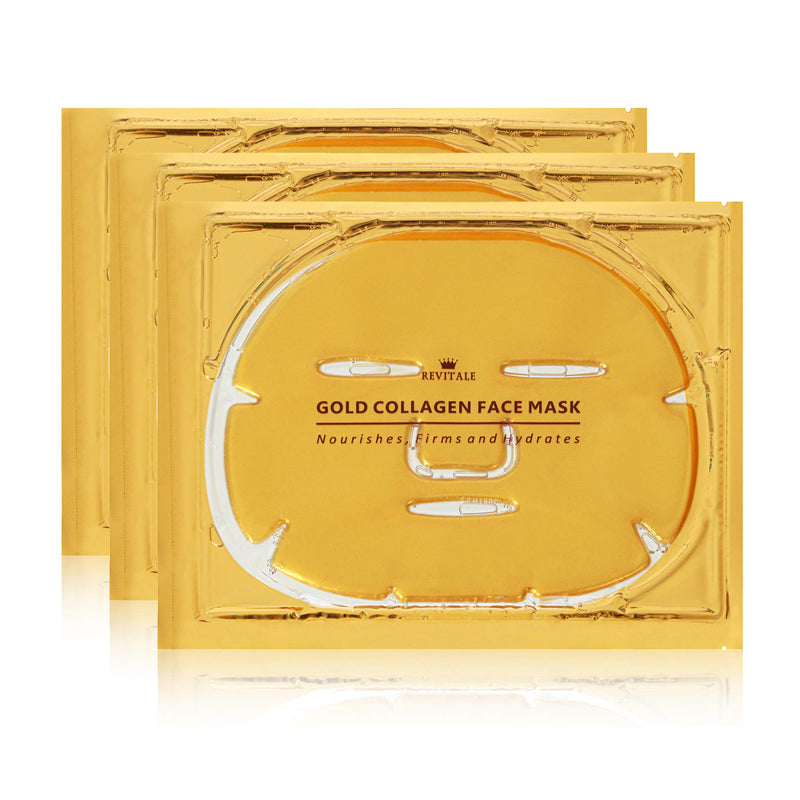 Revitale 24K Gold Face Mask - Enriched with Collagen (3 Pack) 1 Count (Pack of 3) - BeesActive Australia