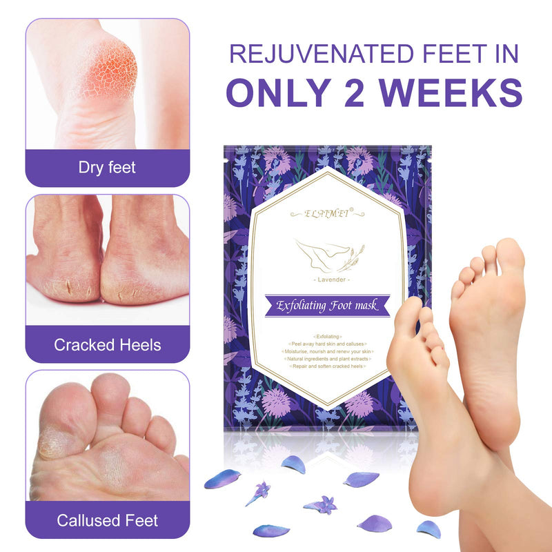 Foot Peel Mask, (3 PACK)Exfoliating Foot Masks,Peeling Away Calluses and Dead Skin Cells, Baby Soft Smooth Touch Feet-Men Women (Lavender) - BeesActive Australia