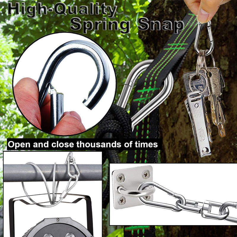 Stainless Steel Spring Snap, Small Carabiner Clips Mini, PYRJIN M6-2.36 Inch - 304 Stainless Steel, Set of 6. - BeesActive Australia
