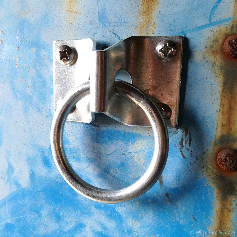 Will's Family Store 2 inch Wall Mount Horse Tie Ring Through Plate Zinc Plated 2 pieces - BeesActive Australia
