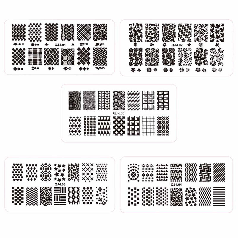 WOKOTO 6Pcs Christmas HalloweeN Nail Stamping Plates Kit Set Holiday Stamp Plates Nail Art Tools For Manicure - BeesActive Australia