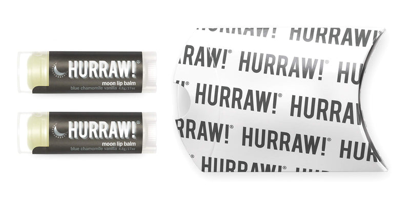 Hurraw! Moon Night Treatment (Blue Chamomile, Vanilla) Lip Balm, 2 Pack: Organic, Certified Vegan, Cruelty and Gluten Free. Non-GMO, 100% Natural Ingredients. Bee, Shea, Soy and Palm Free. Made in USA - BeesActive Australia