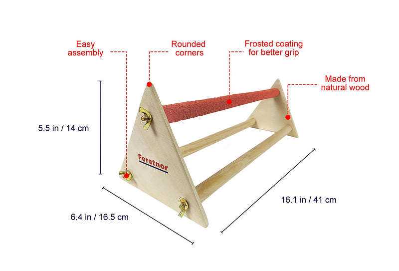 Ferstnor Premium Wooden Chicken Perch Set for Laying Hens Heavy Duty Roosting Bar for Coop Sanded Stand for Large Bird Durable Accessory Complete with Cleaning Brush and Sponge - BeesActive Australia