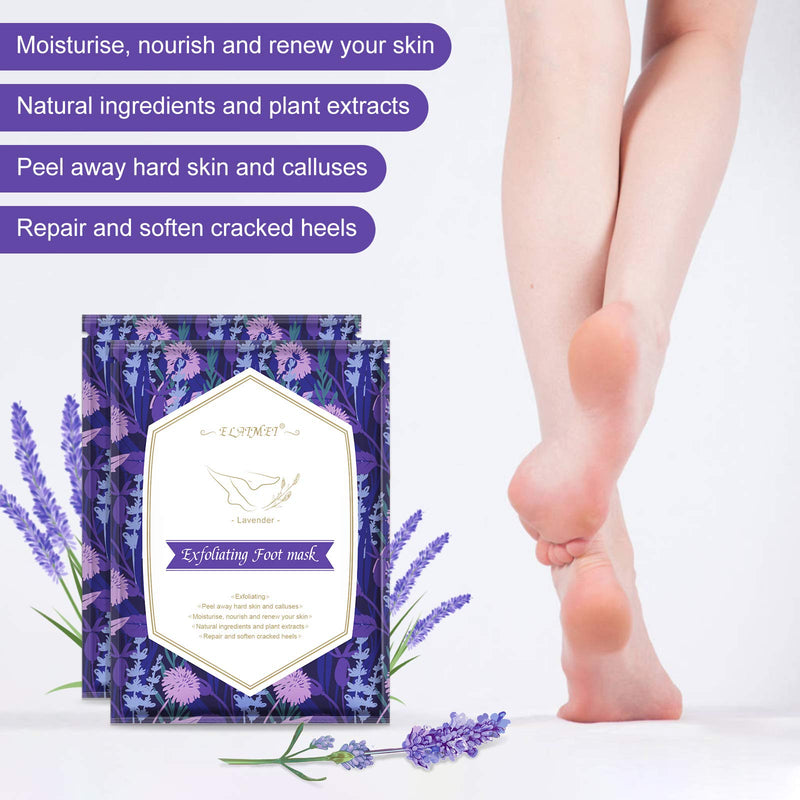 Foot Peel Mask, (3 PACK)Exfoliating Foot Masks,Peeling Away Calluses and Dead Skin Cells, Baby Soft Smooth Touch Feet-Men Women (Lavender) - BeesActive Australia