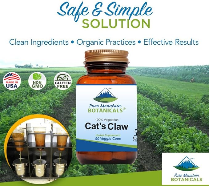 Cat's Claw Capsules - 90 Kosher Vegan Caps with 1000mg Peruvian Cats Claw Uncaria Tomentosa Herb - BeesActive Australia