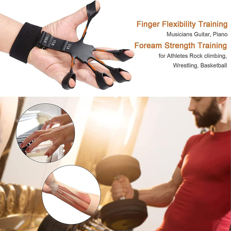 Exclusive Metal-Hook Grip Strength Trainer - 2PCS Upgraded Hand Grip Strengthener n Hand Exerciser Forearm Strengthener, Hand Gripper, Finger Strengthener w/ 6 Resistance Levels, Gripster - BeesActive Australia