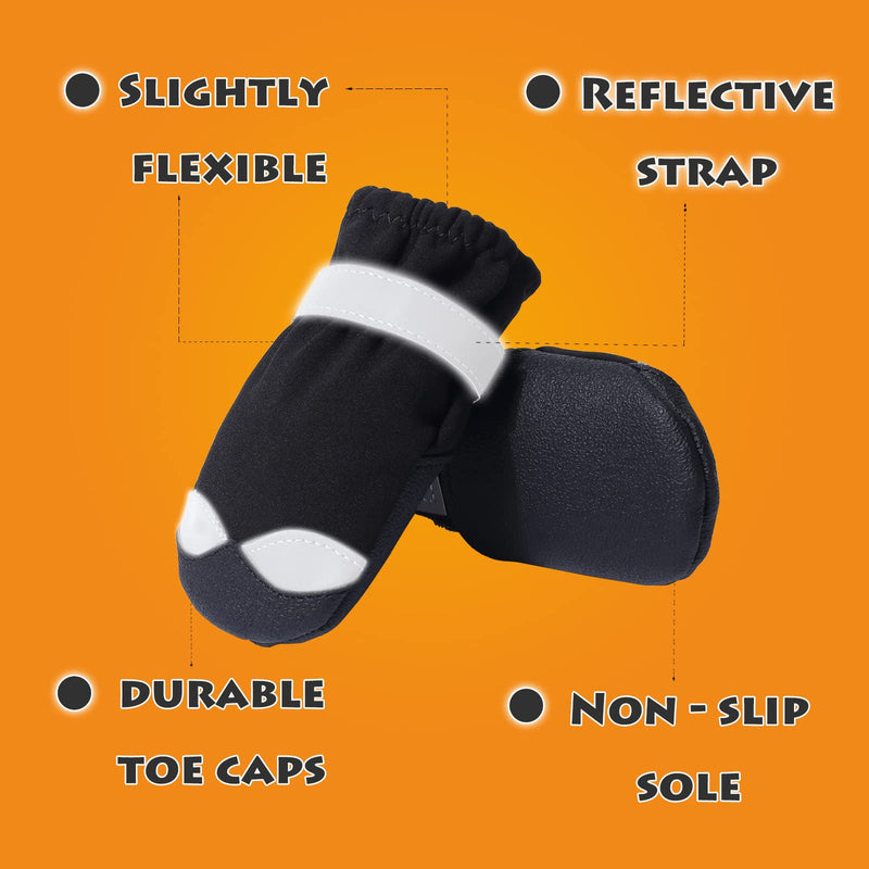 Dog Shoes Boots & Paw Protectors Snow Winter Large Medium Dogs Waterproof Hiking size 7: 3.4"(width) Black - BeesActive Australia