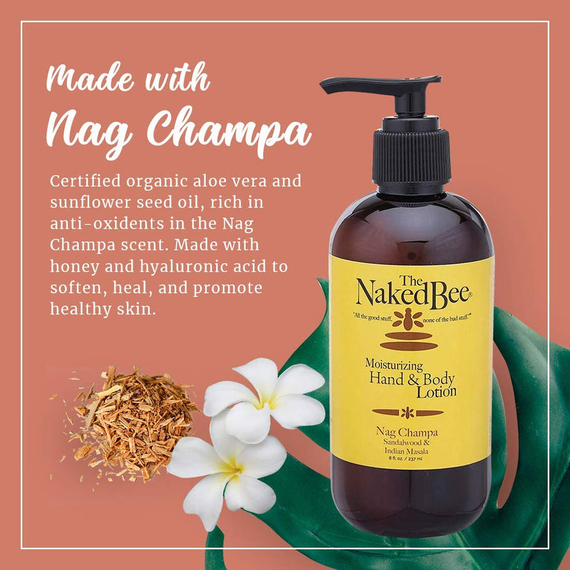 The Naked Bee Nag Champa Sandalwood & Indian Massala, Moisturizing Hand & Body Lotion, 8 Oz 8 Fl Oz (Pack of 1) - BeesActive Australia