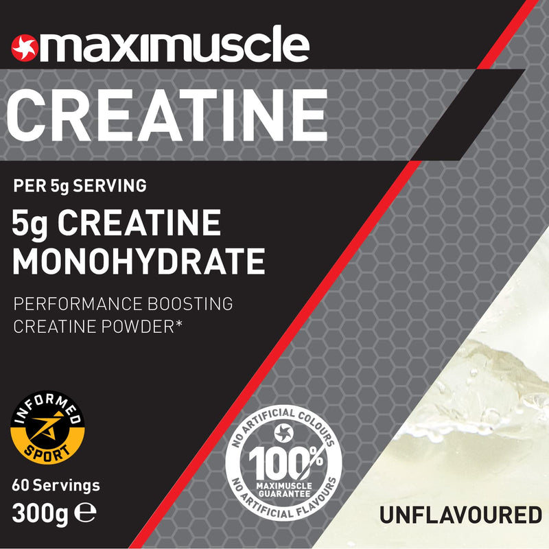 Maximuscle Creatine | Performance Boosting Creatine Monohydrate Powder | Unflavoured, 300g - 60 Servings - BeesActive Australia