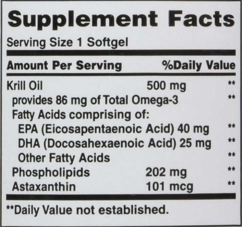 Nature's Bounty Krill-500 mg Oil, 30 Softgels - BeesActive Australia