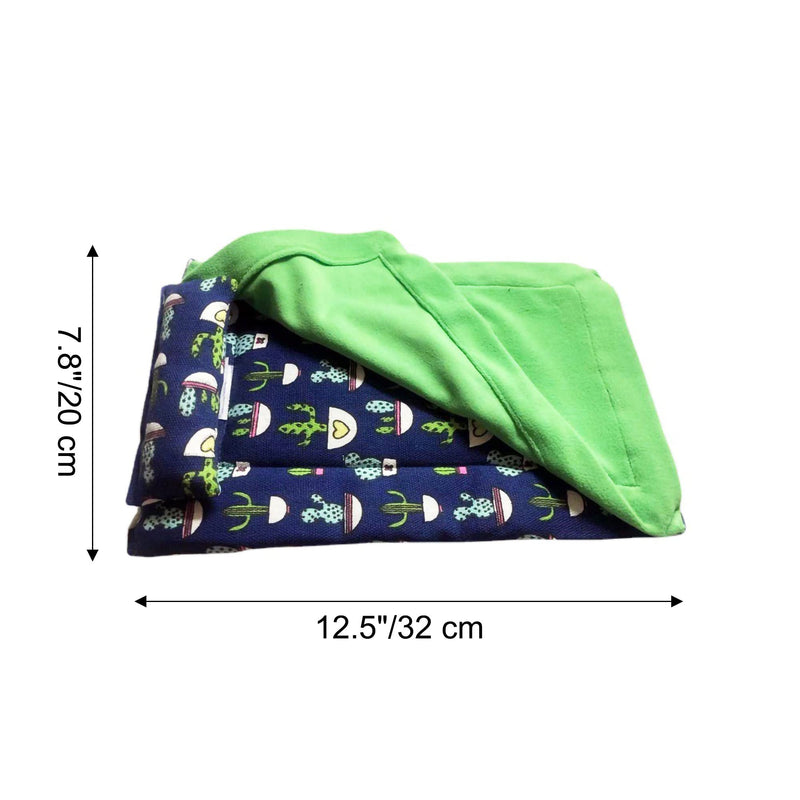 Dnoifne Reptile Sleeping Bag, Reptile Pets' Sleeping Bag Set with Pillow and Blanket, Hideout Habitat with Soft Warm for Bearded Dragon Leopard Gecko Lizard Blue Rectangle - BeesActive Australia
