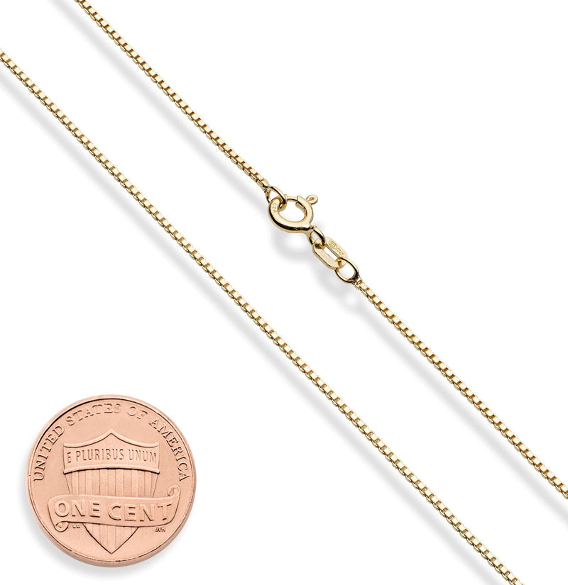 Miabella Solid 18K Gold Over 925 Sterling Silver Italian 1mm Box Chain Necklace for Women Men, Made in Italy Length 26 Inches - BeesActive Australia
