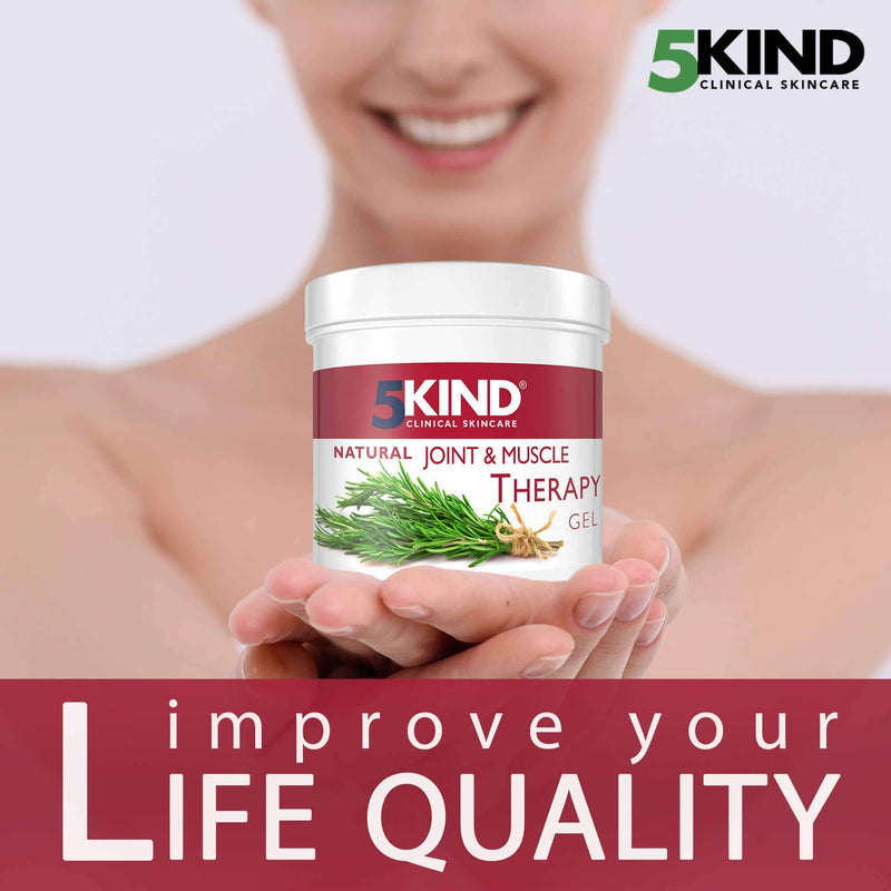 5kind Natural Joint and Muscle Therapy Gel 300 ml - Muscle Rub Freeze Gel with Natural Extracts Including Comfrey, Menthol and Camphor Cream - High Strength Muscle Gel to Revitalise and Calm - BeesActive Australia
