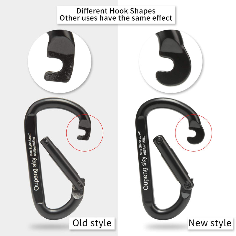 Carabiner Clip, 4 Pack, 855lbs，3" Iron Heavy Duty Caribeaners for Hammocks, Camping Accessories, Hiking, Keychains，Outdoors and Gym etc, Small Carabiners for Dog Leash, Harness and Key Ring, Black - BeesActive Australia