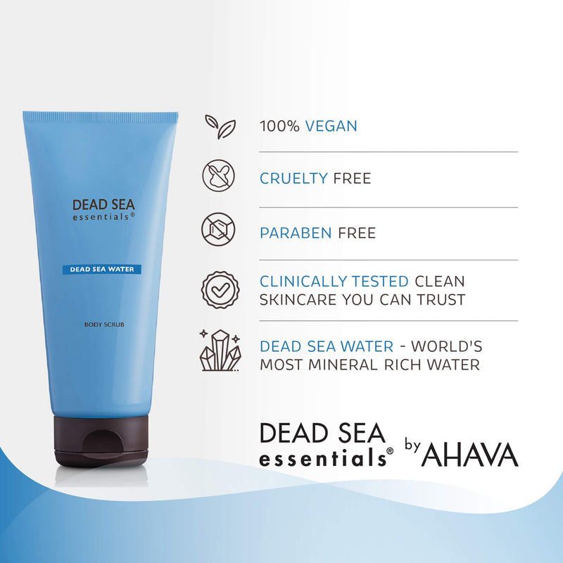 Dead Sea Essentials Exfoliating Body Scrub, Moisturizing Vegan Dry Skin Care - 200 ml - BeesActive Australia