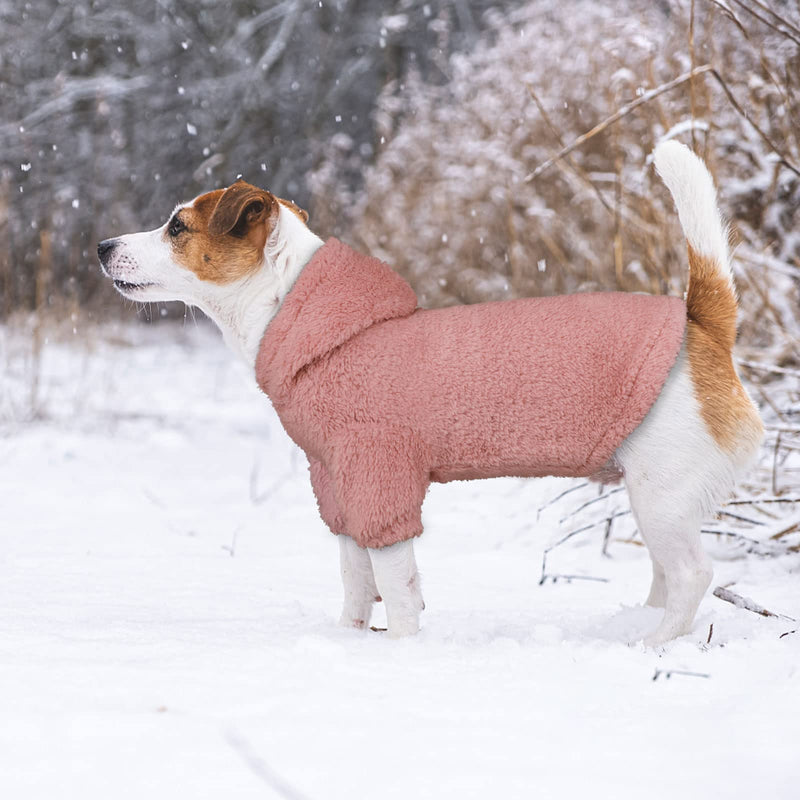 Fuzzy Dog Hoodie Dog Sweater Dog Clothes Warm Soft Cozy Dog Coats Hooded Sweatshirt Fleece Dog Hoodies for Small Medium Large Dogs Pink - BeesActive Australia