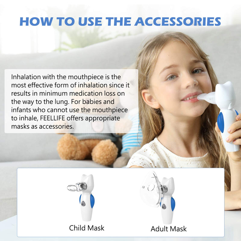 FEELLIFE Portable Inhaler, Handheld Steam Atomiser, for Kids Travel and Household use, with Audio Function Blue - BeesActive Australia