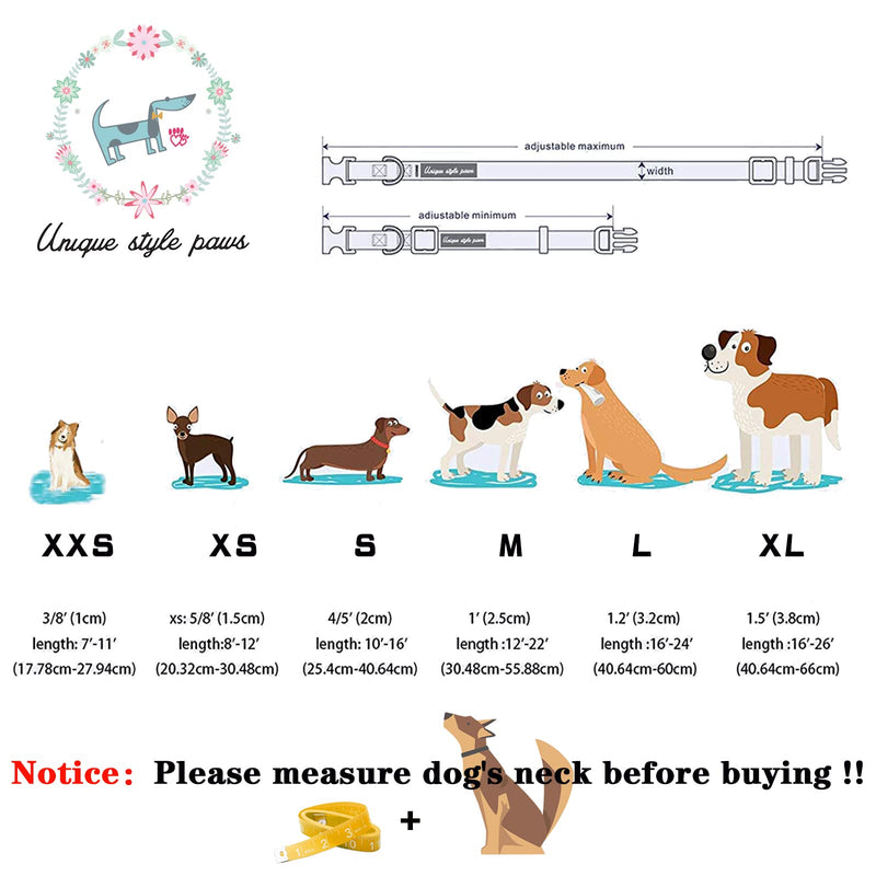 Unique style paws Spring Flory Print Dog Collar, Puppy Collar with Bowtie, Adjustable Dog Collar Pet Gift for Small Medium Large Dogs XL A-Brown Grid - BeesActive Australia