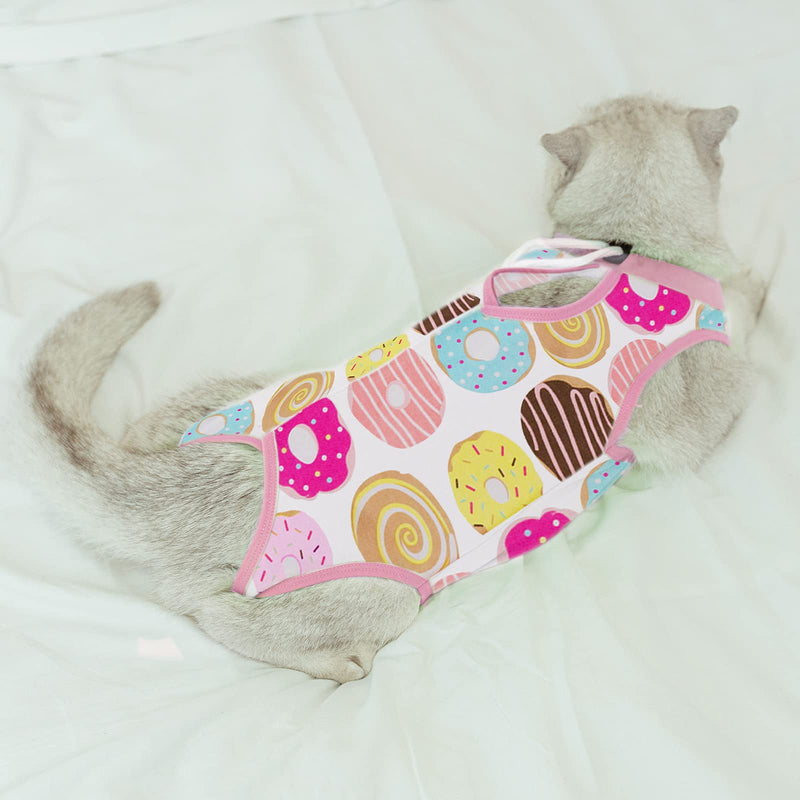 TORJOY Cat Professional Recovery Suit for Abdominal Wounds or Skin Diseases,After Surgery Wear Anti Licking Wounds,Breathable E-Collar Alternative for Cats and Dogs Medium Doughnut - BeesActive Australia
