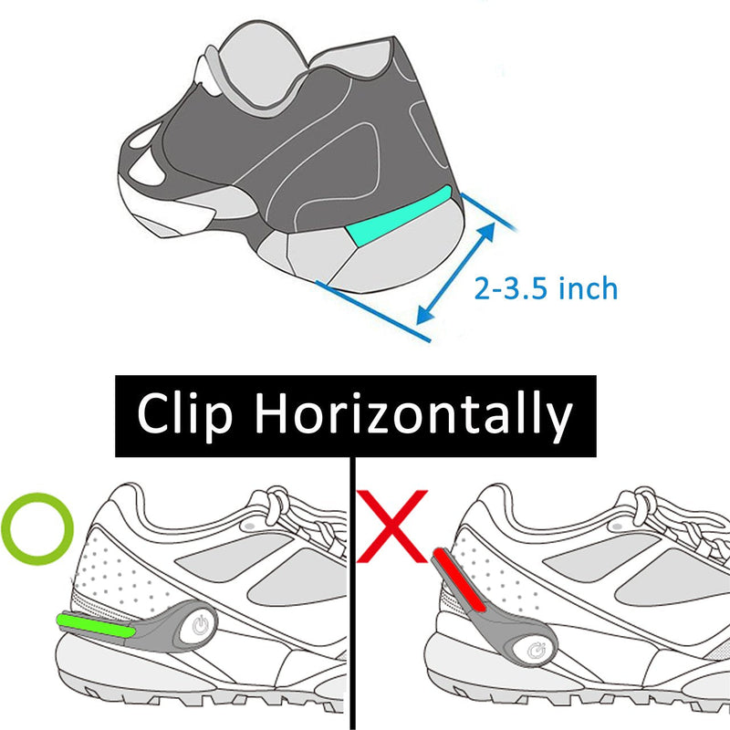 Shoe Clip Lights (2 Pack) Reflective Safety Night Running Gear for Runners Joggers Bikers Walkers, Color Changing RGB Strobe and Steady Color Flash Mode, Water Resistant and Bonus Screw Driver Black - BeesActive Australia