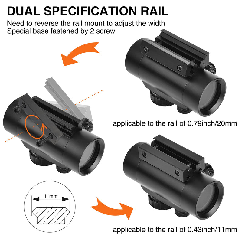 EZshoot Red Green Dot Sight Tactical Scope Reflex Sight with Lens Cap 20mm/11mm Weaver Picatinny Rail Mount - BeesActive Australia