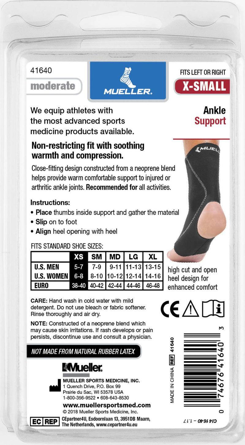 Mueller Sports Medicine Ankle Support Sleeve, For Men and Women, Black, X-Small - BeesActive Australia