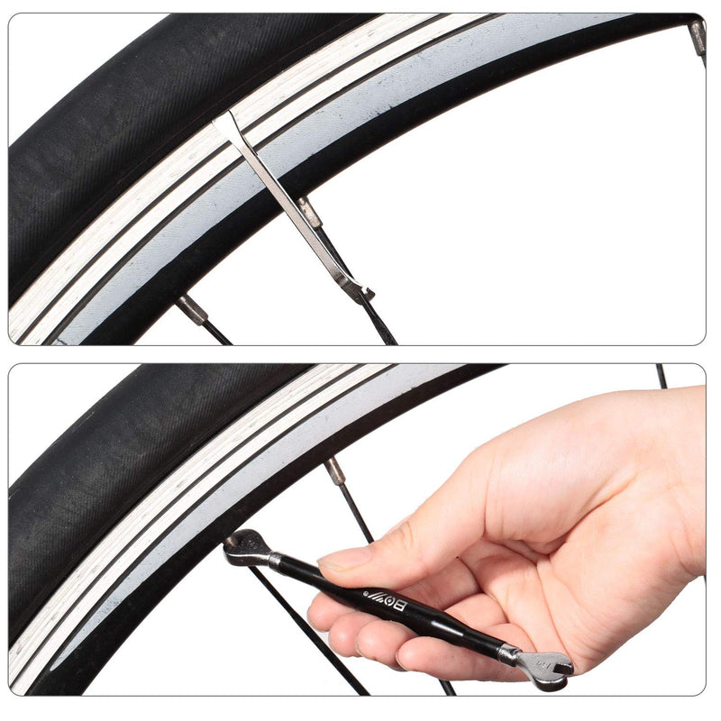 Mudder 5 Pieces Bicycle Spoke Wrench Bike Spoke Tool with 1 Piece Tire Lever Bike Rim Correct Kit Cycling Pocket Tools for Bike Repair, Totally 6 Pieces Spoke Tool Kit - BeesActive Australia