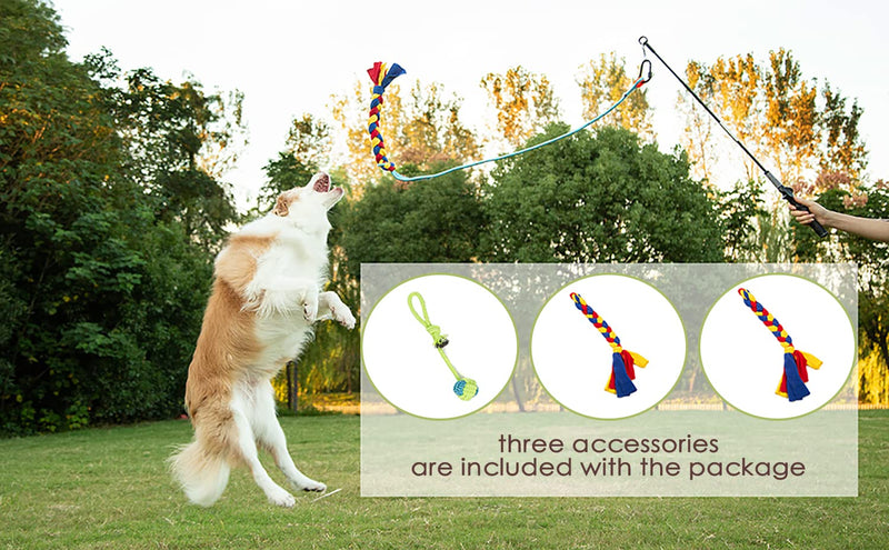Petiepaw Interactive Flirt Pole Toy for Large/Medium/Small Dogs,Durable Tug of War Dog Toys to Outdoor Exercise & Training Toy Multi-Color - BeesActive Australia