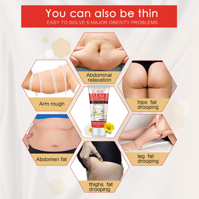 Hot Cream, 2 Pack Cellulite Removal Cream, Weight Losing Cream, Anti-Cellulite Slim Massage Cream, Slim Cream to Shaping Waist, Abdomen and Buttocks (2 x 60ml) - BeesActive Australia