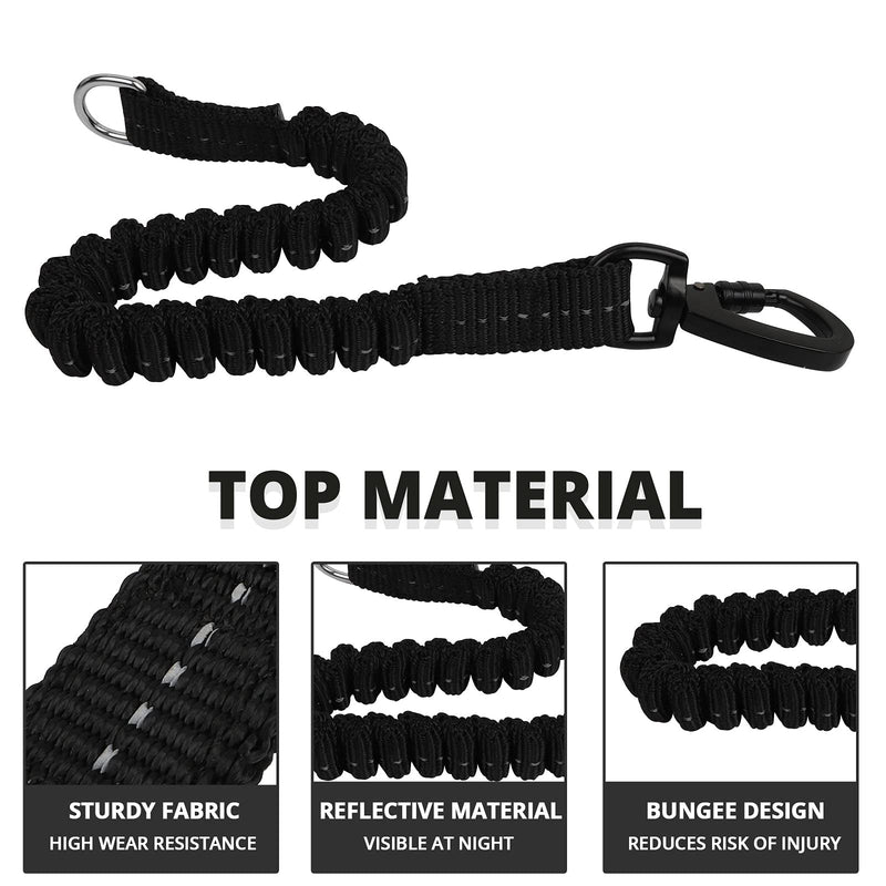 Dog Leash - 3/4/5/6/10/15/20/30/50/100/150FT Heavy Duty Leash with Swivel Lockable Hook and ,Reflective Threads Bungee Dog Leash Comfortable Padded Handle for Walking for Small Medium Large Dog Black 10ft*1/3'' - BeesActive Australia