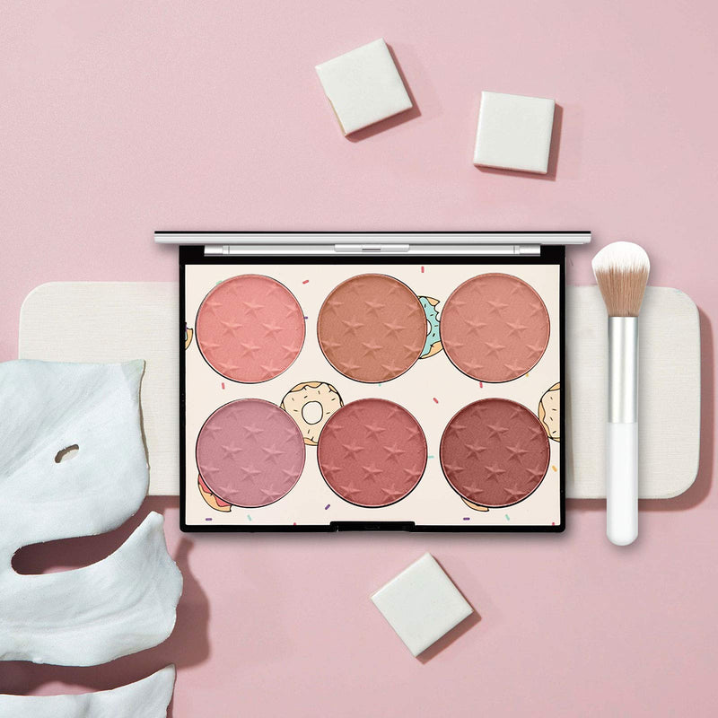 Ownest 6 Colors Face Blush Palette,Light Luxury Blush Palette Matte Blush Powder Bright Shimmer Face Blush,Contour and Highlight Blush Palette(with A Blush Brush)-Set A - BeesActive Australia