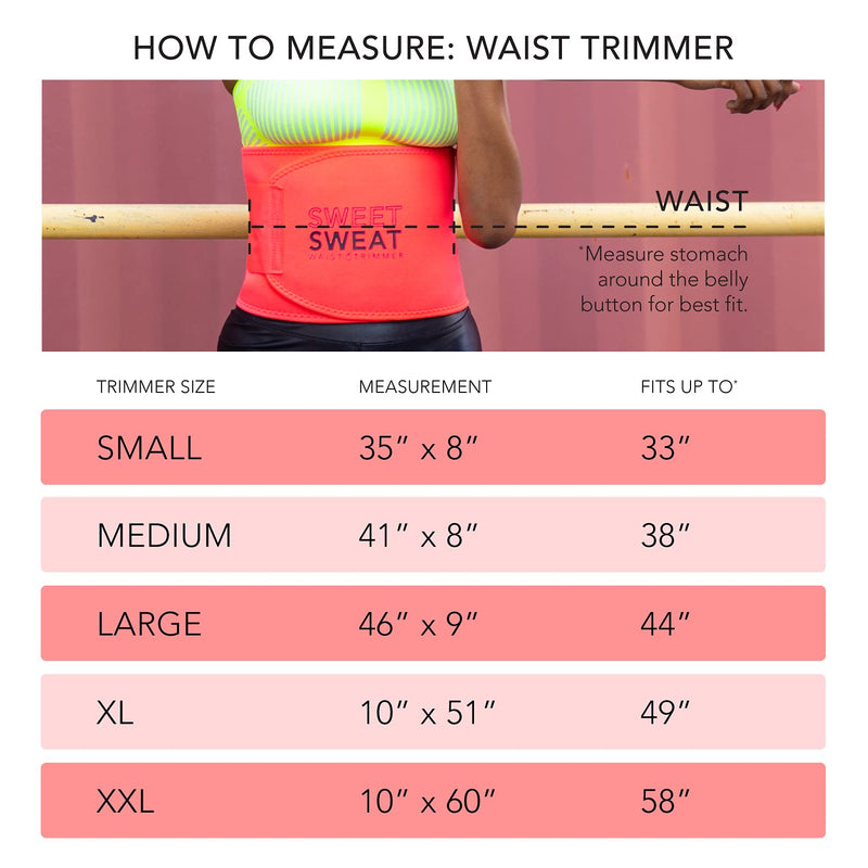 Sweet Sweat Waist Trimmer 'Neon' Series | Premium Waist Trainer Band for Men & Women Medium Neon Pink - BeesActive Australia