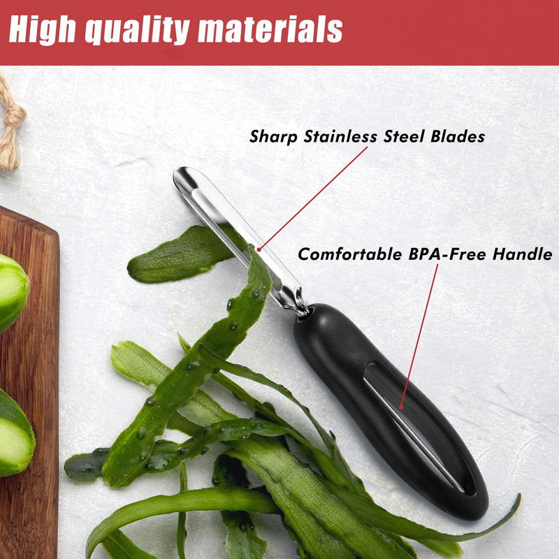 Professional #1071 Vegetable Peeler, Stainless Steel Fruit Potato Peeler, Swivel Vegetable Peeler with Easy Grip Ergonomic Handle & Ultra Sharp Stainless Steel Blades, 7 1/4 Inch Black - BeesActive Australia