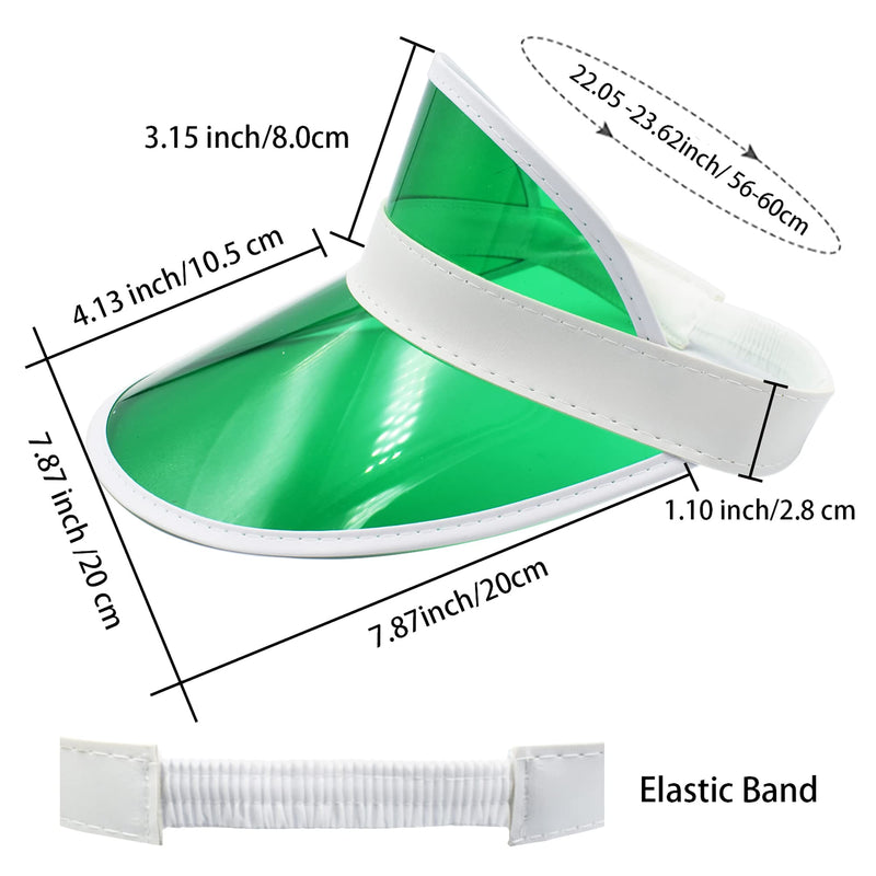 Yuanhe Clear Sun Visor Plastic Casino Dealer Poker Visors Beach Sunhat for Women UV Protection 5PCS Green - BeesActive Australia