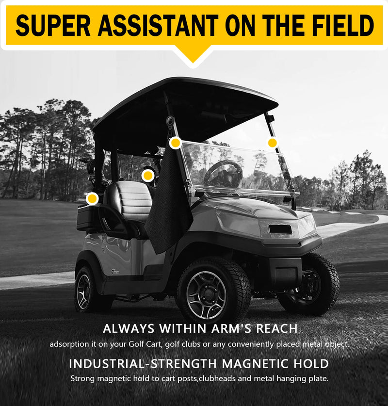 SisterAling Magnetic Clip for Golf Towel,Removable Industrial Magnetic Accessories Design for Strong Hold to Golf Carts or Clubs (Black, 2) Black - BeesActive Australia