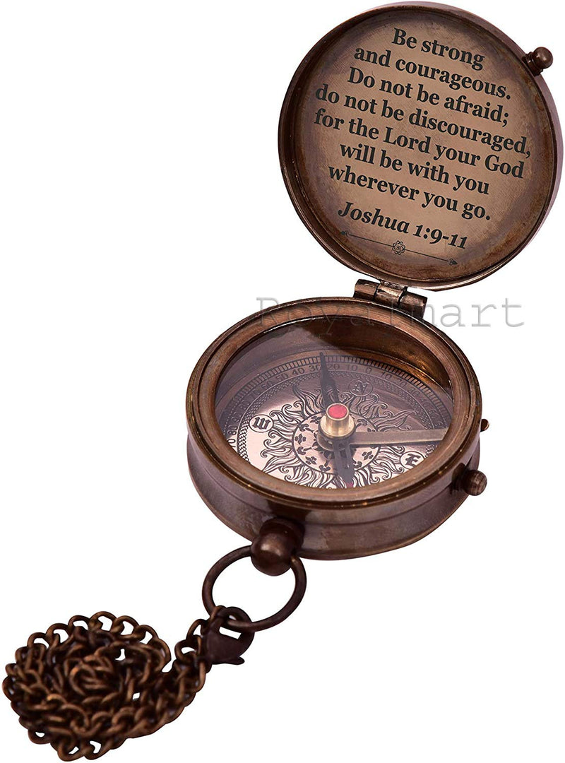 FYNJREX Baptism Gift Personalized Keepsake Compass Engraved Cross and Be Strong and Courageous, Confirmation Gift Ideas, Gift of Faith. Missionary - BeesActive Australia