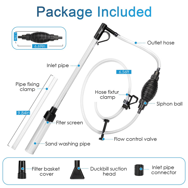 hygger Gravel Vacuum for Aquarium, Aquarium Siphon Vacuum Cleaner for Fish Tank Gravel and Sand Cleaning, Remove Dirt, Water Change, Aquarium Gravel Cleaner with Adjustable Water Flow Small - BeesActive Australia