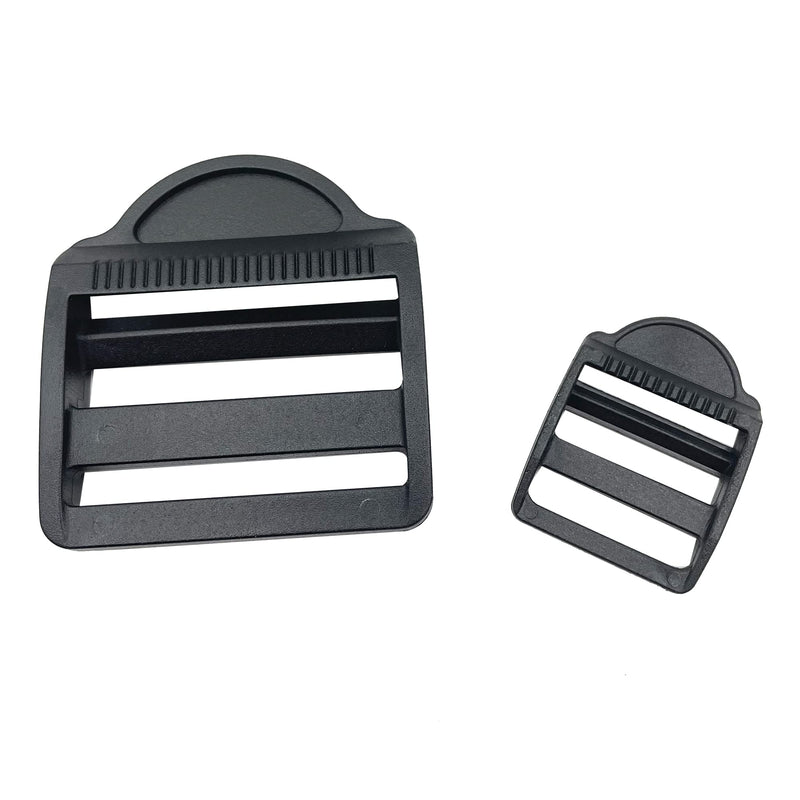 Plastic Ladder Slider - Tension Locks Adjustable Buckle Black For Webbing Backpack Belt Straps Camping Suitcase (50mm) Q089 50mm - BeesActive Australia