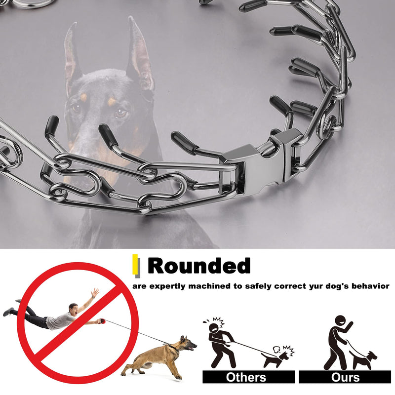 Insfas Dog Chain Collar Adjustable Stainless Steel Links Chain with Quick Release Buckle for Small Medium Large Dogs Black Commended Style (Ship from Amazon) - BeesActive Australia