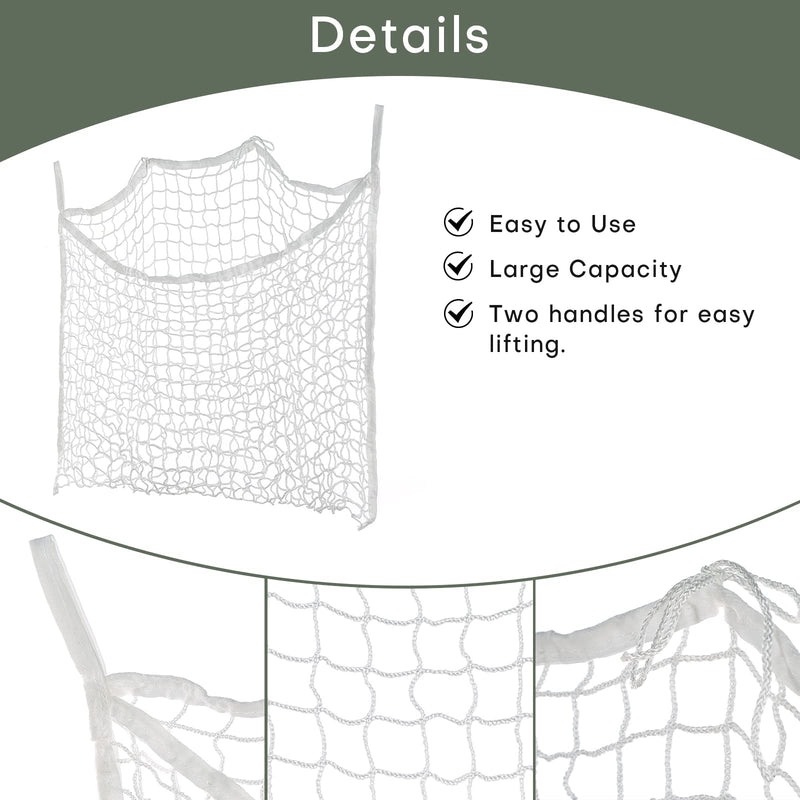 FLKQC Full Day Slow Feed Hay Net Bag Horse Feeding Large Feeder Bag with Small Holes Feed Horse Reduces Horse Feeding Anxiety and Behavioral Issue(36" Length x 23.6" Width) - BeesActive Australia